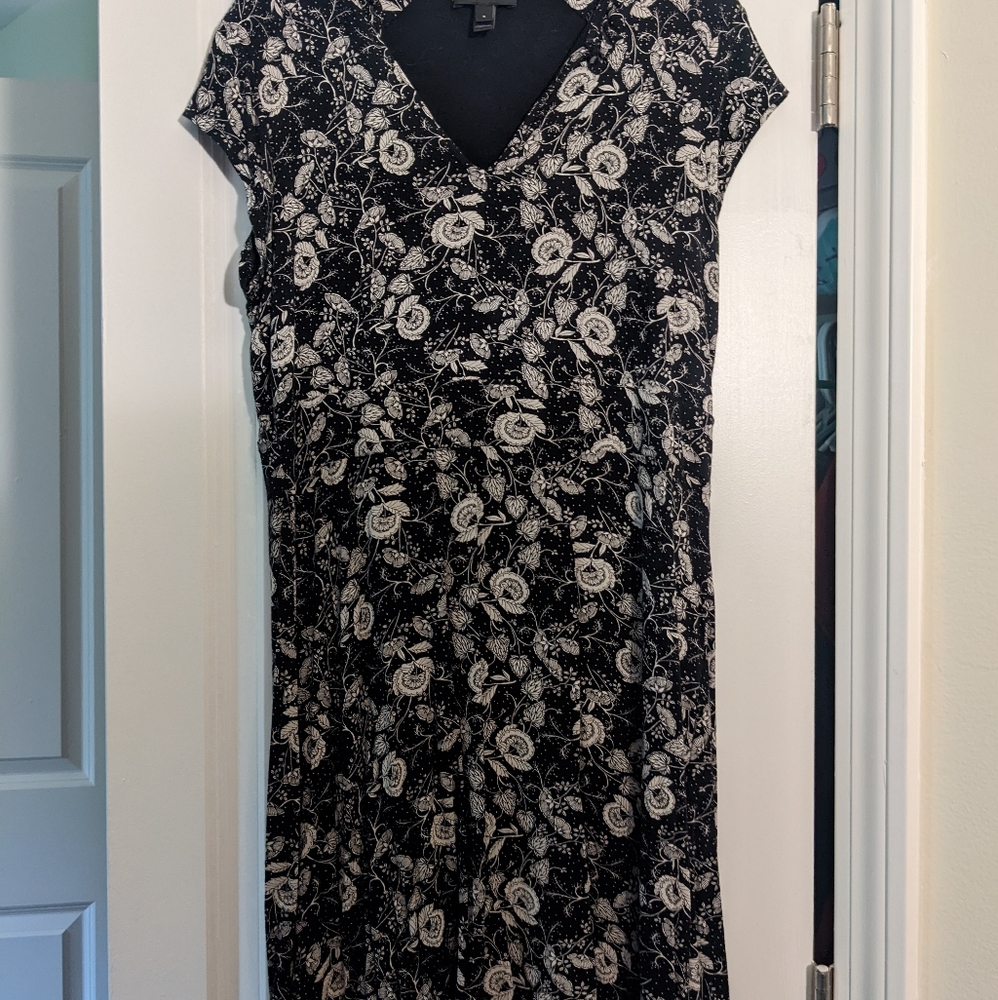 J. Crew, size Small, black and white floral dress